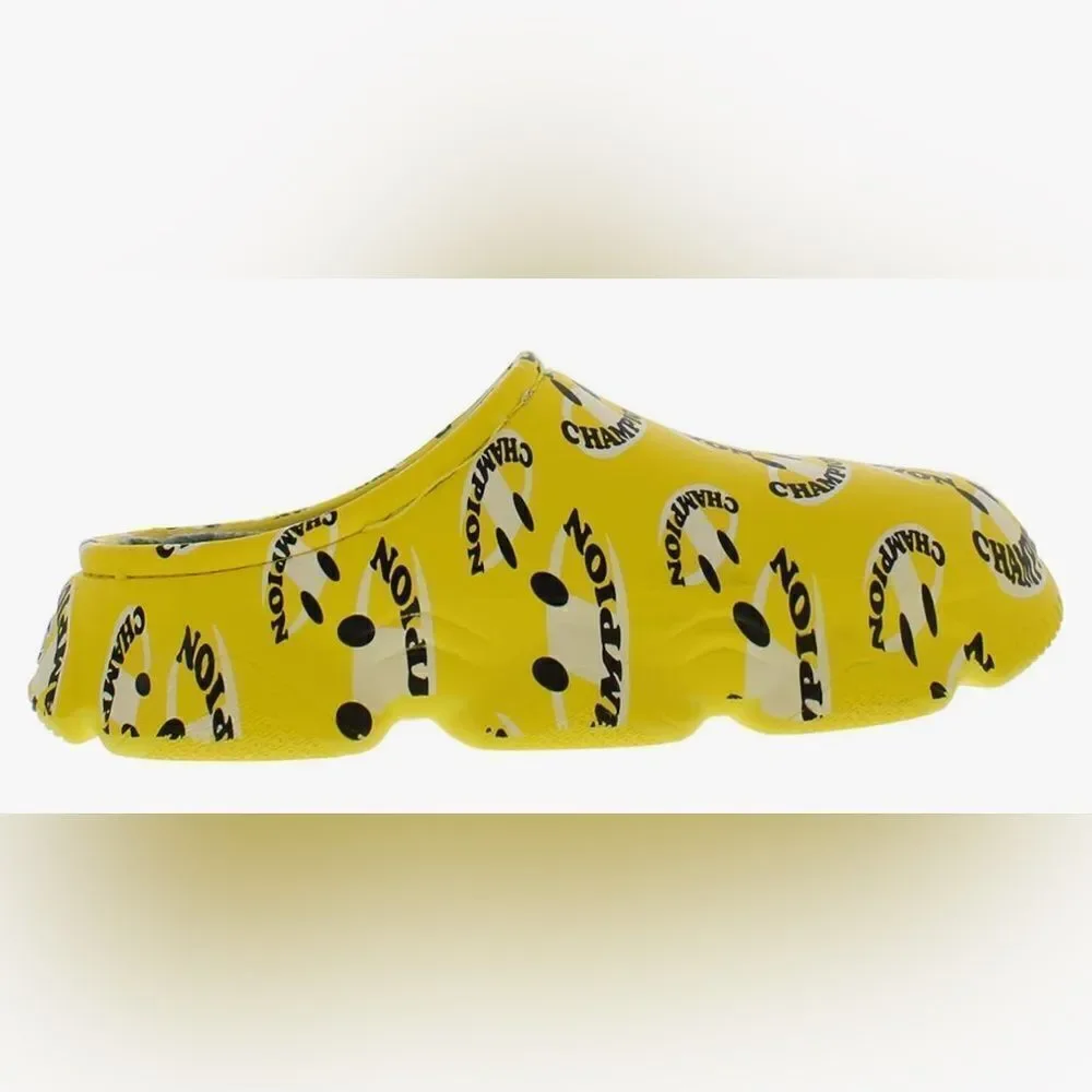 NWOB Champion Youth Meloso Yellow Smiley Lined Slip-On Shoes Sandals - Size 1